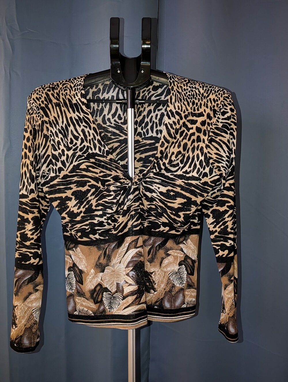 Vintahe Twist-Front Long Sleeve Top